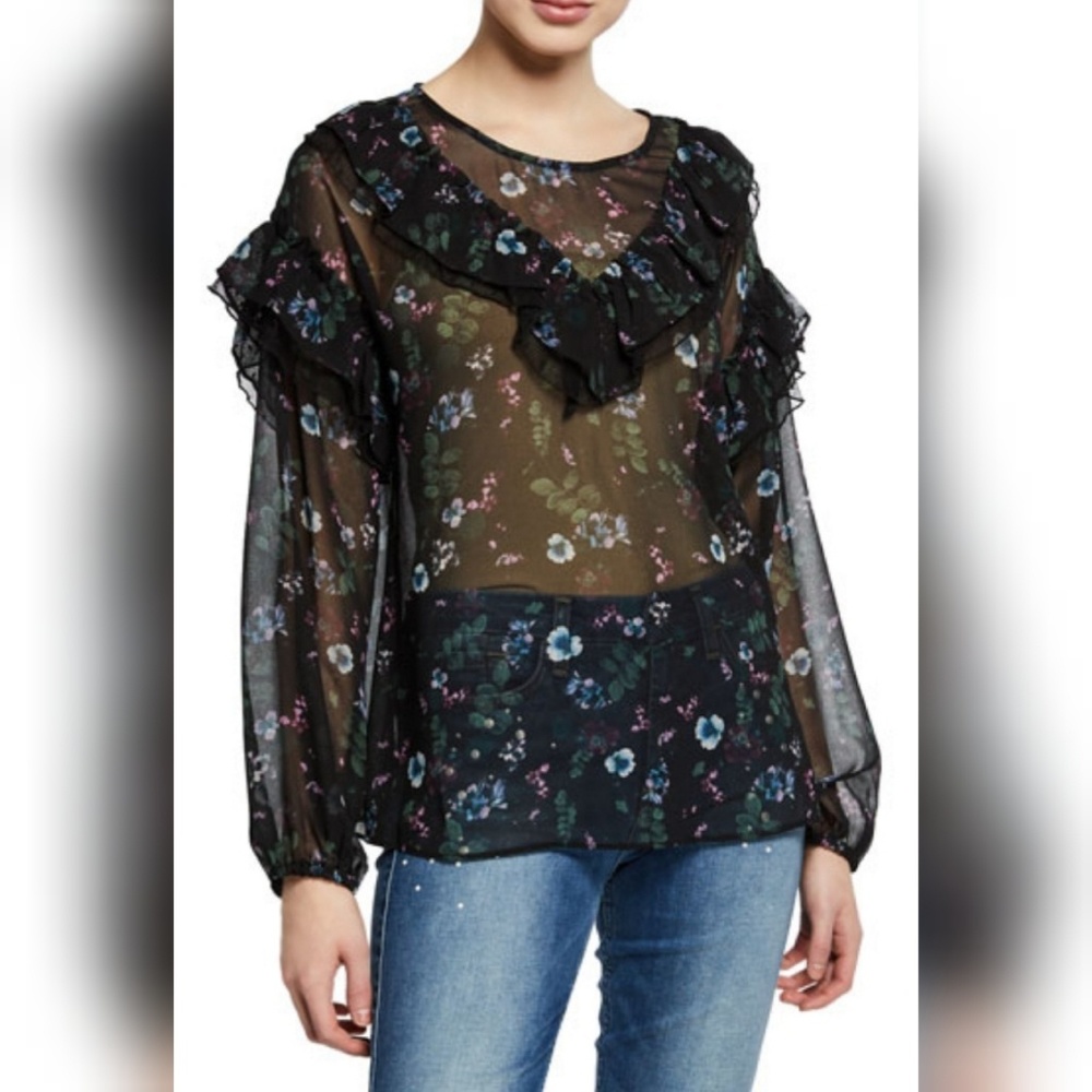 🆕️Kensie Floral-Printed, Sheer Blouse